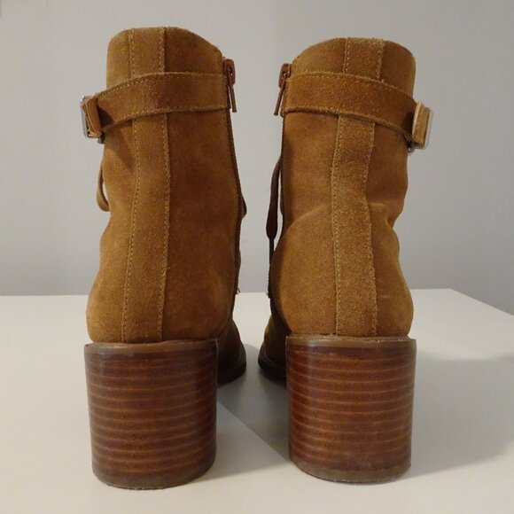 Urban Outfitters Karen Suede Lace-up Ankle Boots | Tan | Size 6 - Picture 4 of 13